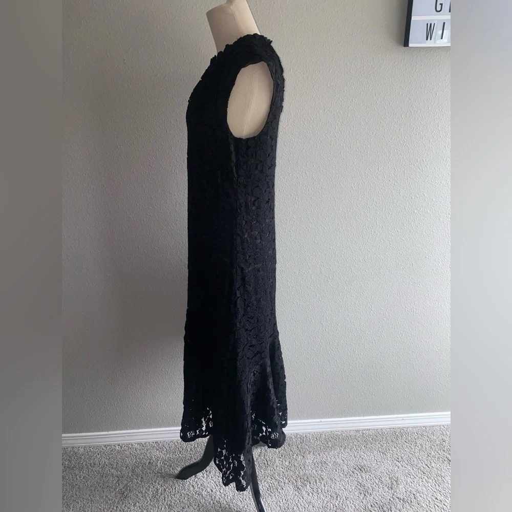 Trina TRINA TURK BLACK LACE SLEEVELESS DRESS SIZE SMALL - Picture 4 of 11